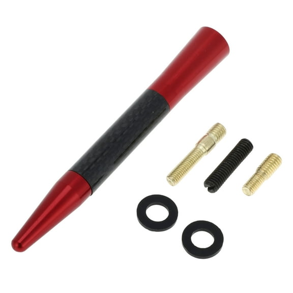 Unique Bargains 1 Set Car Telescopic Extension Type Antenna Truck Aluminum Alloy ABS Roof Mount Antenna Decoration Only Red