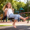 thumbnail image 5 of KyCheLot Girls Summer Pants Cotton Linen Capris Comfy Lounge Drawstring Waist Crop Pants with Pockets 4-14Years, 5 of 7