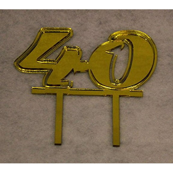 Birthday Cake Toppers - 1/8 Inch Acrylic - Assorted Colors (40, Gold- One Sided)