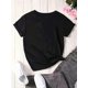 thumbnail image 2 of Women'S "Tommy" Graphic Tee - Casual Crew Neck Short Sleeve T-Shirt, Light Blue with Golden Lettering, Summer Fashion Top for Casual Attire, Ladies T Shirt, 2 of 6