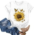thumbnail image 6 of Zhden Graphic Tshirts for Women Sunflower Crew Neck Tshirt Summer Shirt Sleeve Loose Fit Tops Casual Basic Tees Tops（White,XXXL）, 6 of 6