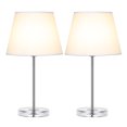thumbnail image 2 of 2pcs Modern Bedside Lamps with Acrylic Base, Small Nightstand Lamps, 2 of 7