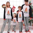 thumbnail image 3 of Pijamas familiares navideños a juego, conjuntos de pijamas a cuadros blancos y negros, árbol de Julio, navidad, 3 of 4