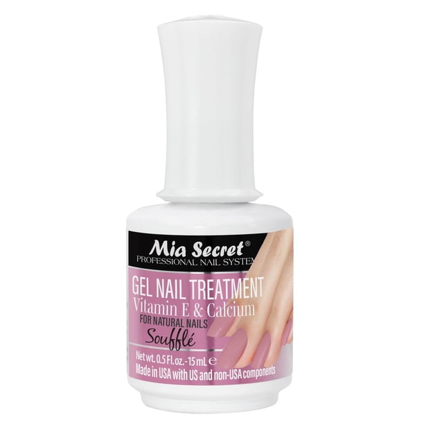 Tratamiento de uñas en gel Mia Secret con vitamina E y calcio, 15 ml - Esmalte de uñas con vitamina E y calcio - Gel reparador y fortalecedor para uñas (Souffé)