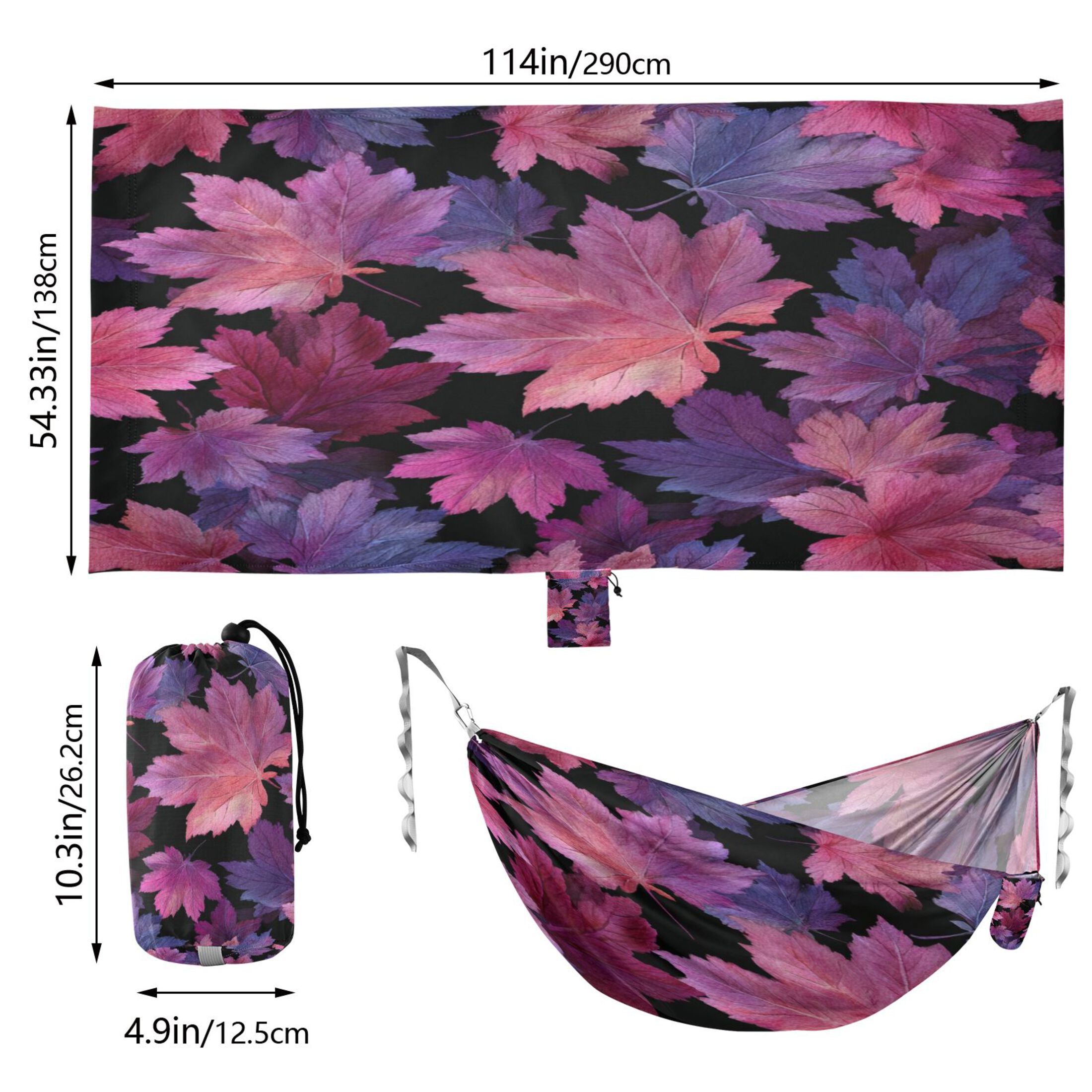 Hammock Camping Hammock Nylon Portable Hammock Travel Camping Hammock Watercolor Maple Leaf