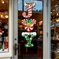 thumbnail image 6 of 3 Pieces Christmas Joy Door Sign Decorations, Peppermint Candy Mouse Shaped Wreath for Front Door, Wood Joy Wall Sign Door Hanger for Xmas Party Winter Home Holiday Decor with Bow, 6 of 8