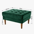 thumbnail image 3 of Vesgantti Large Ottoman, Tufted Coffee Table Ottoman for Living Room, Oversized Upholstered Velvet Ottomans Bench, 32 inch Ottoman Foot Rest for Bedroom, Green, 3 of 7