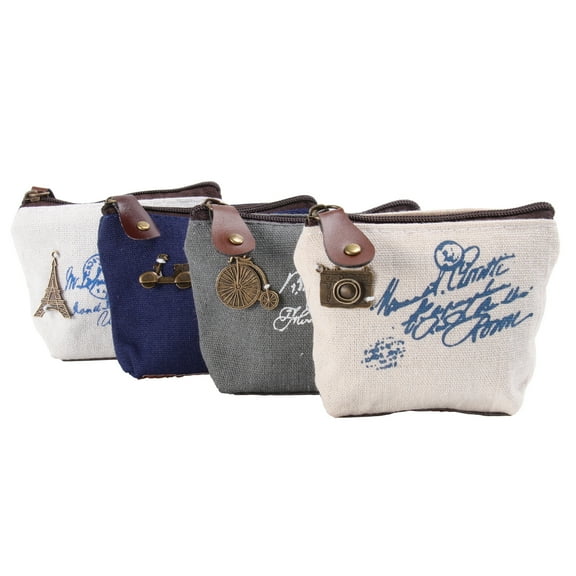 HONITANO 4Pcs Cute Wallet for Women Rectangular Coin Purse in Assorted Color for Organizing Small Items