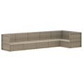 thumbnail image 2 of vidaXL 6 Piece Garden Lounge Set with Cushions Grey Poly Rattan, 2 of 5
