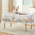 thumbnail image 2 of Easter Tablecloth Oval 60x84 Inch, Spring Floral Bunny Buffalo Plaid Easter Oval Table Cloth Decor for Dinner Party Picnic, 2 of 6