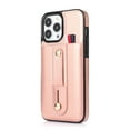 thumbnail image 4 of Dteck Card Slot Cover for iPhone 14 Pro 2022 Release, Durable PU Leather Surface Rugged PC Shell Strap Kickstand Drop Resistant Shockproof Luxury Fashion Case for iPhone 14 Pro Rosegold, 4 of 18