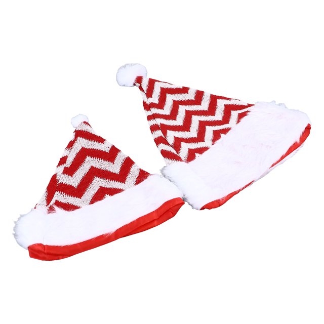 Emoshayoga Christmas Hat Holiday Gorro navideño, 2pcs Gorro de Navidad Rojo con Raya, para Adultos y Niños, Forro Absorbente, Ideal para Fiestas Festivas