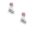 thumbnail image 2 of Delight Jewelry Silvertone Large Maid of Honor Heart Pink Crystal Clip on Earrings, 2 of 5
