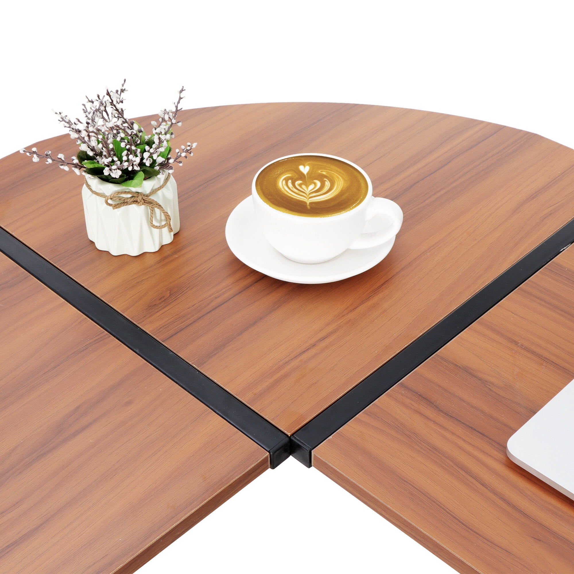 HomGarden L-Shaped Computer Desk 58” Reversible MDF Corner Gaming Desk, Walnut