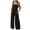 Black, variant on Comfy Smocked Jumpsuits Womens Casual Dressy Overalls One Piece Sleeveless Wide Leg Long Pant Rompers Pocketed (M, Gray)