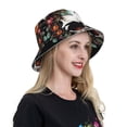thumbnail image 5 of Kll Flower Horn Skull Bucket Hat for Women Men Packable Travel Beach Sun Hat Outdoor Rave Accessories Reflective Fisherman Cap, 5 of 6