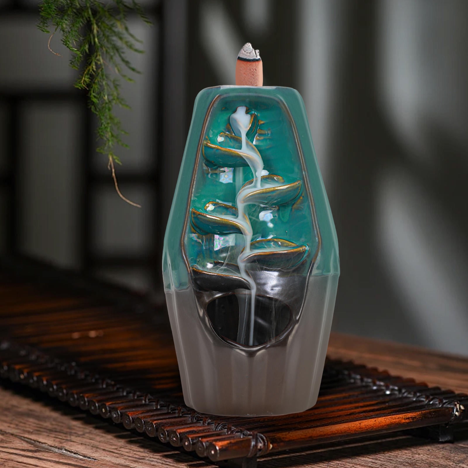 BIMZUC Waterfall Backflow Ceramic Incense Stove – Aromatherapy Holder with Mesmerizing Fog Effect for Home, Yoga & Tea Ceremonies