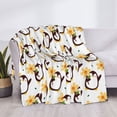 thumbnail image 3 of Rateoe Penguin With Flowers Pattern Flannel Throw Blanket, Ultra-soft Blanket for Bed, Couch, Car, Hypoallergenic Anti-pilling blanket-80"x60"(Horizontal), 3 of 6
