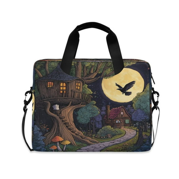 16inch Laptop Briefcase, Business Laptop Bag with Detachable Strap & Padded Compartment, Water-Resistant Polyester，A Forest