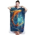 thumbnail image 5 of Hooded Beach Towel Adult Bath Poncho Towels Soft Absorbent Quick Dry for Surf Swim Pool Men Women Teens Koi Fish Swimming, 5 of 7