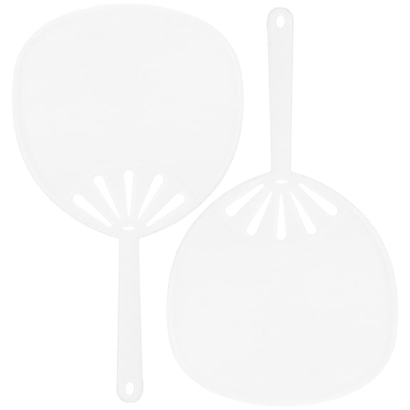DEEPCRAFF 2Pcs Blank Hand Fan Small Portable For Diy Enthusiasts 11 8X1 4In White Plastic Simple Shape
