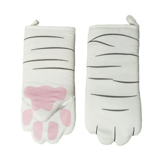 1pc 3D Cartoon Animal Cat Paws Oven Long Mitts Microwave Heat Resistant