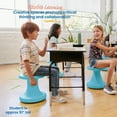 thumbnail image 3 of ECR4Kids Twist Active Wobble Stool, 14in Seat Height, Classroom Furniture, Cyan, 3 of 9