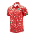 thumbnail image 1 of Guardurnaity Poliéster Decoraciones festivas Camisa navideña Camisa hawaiana divertida informal de verano para hombre Disfraces de disfraces rojo METRO, 1 of 6