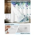 thumbnail image 3 of No Hook Cloth Fabric Shower Curtain with Snap in Liner, Green Leaf Waterproof Shower Curtains Set with See Through Top Window, Country Blue Purple Botanical Plant Fruits Bath Curtains Shower 36"x72", 3 of 6