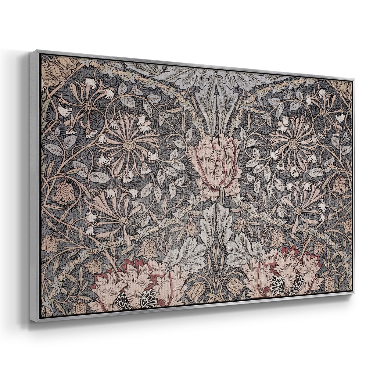 Vintage Abstract Print-XXX Framed in Silver Wood Gallery Wrapped Canvas 17 in. x 25 in.