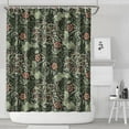 thumbnail image 2 of Extra Long Boho Shower Curtain 72x84 Inches - Vintage Floral & Tropical Leaves Pattern, Waterproof Bohemian Bathroom Decor with 12 Hooks, Tribal Rustic Style, 2 of 5