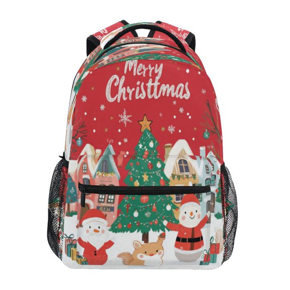 Backpack 16x11.4x6.9 Inches Fashion Backpack Shopping Travel Outing Backpack Santa Claus Picture