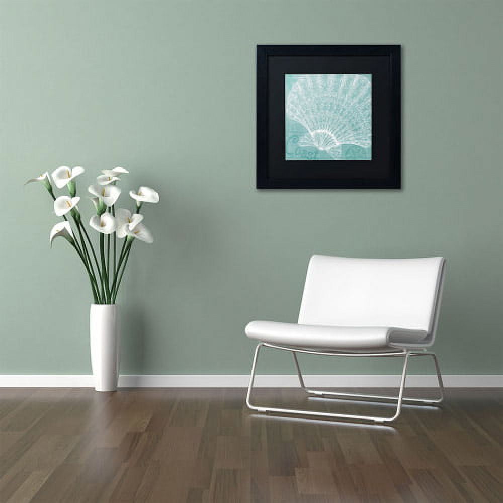 Trademark Fine Art "Aqua Treasure III" Canvas Art by Daphne Brissonnet, Black Matte, Black Frame