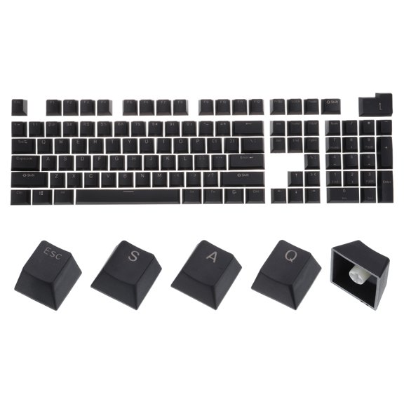104 Key PBT Keycap Set OEM Profile 60% for 61/68/87/98/100/104 Keys Mechanical Keyboard Layout, Black