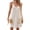 Beige, variant on Sleeveless Striped Print Women Spaghetti Strap V-neck Mini Dress with Built in Shorts