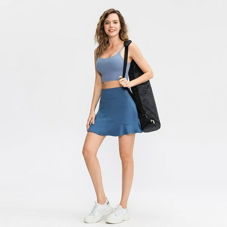 

Leutsin Women s Basic Versatile Women Loose Fake Two-piece Anti-peeping Quick-drying Running Fitness Skirt