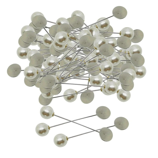 100 piezas de alfileres de chal de suéter perla de imitación decoración de ropa alfiler de seguridad broche trasero alfileres de broche para mujeres n White_1.4cm Perla