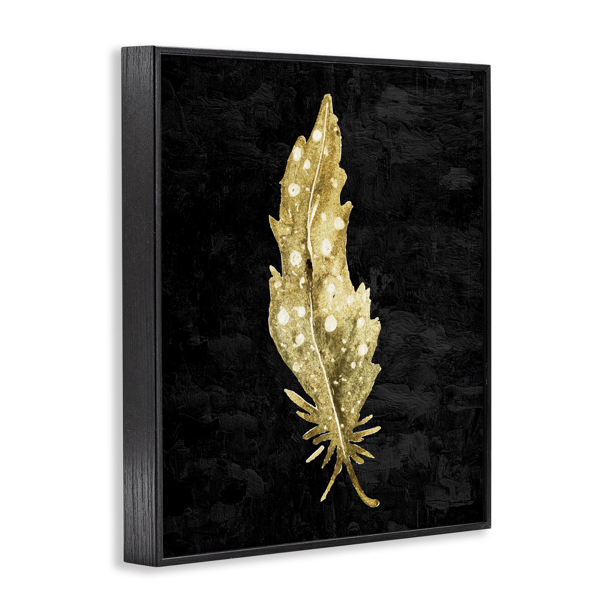 Feather On Black Black Framed Giclee Art, design by Kim Allen
