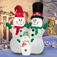 thumbnail image 1 of Gymax 6FT Christmas Inflatable Snowman Family Decor w/ LED Lights & Air Blower, 1 of 10