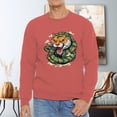 thumbnail image 4 of Men's 330g 100% Cotton Ttiger Head  Pattern Dropped Shoulder Crew Neck Sweatshirt, 4 of 15