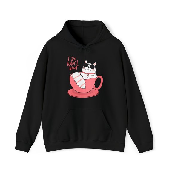 I Do What I Want Funny Cat Graphic Hoodie Sweatshirt, Sizes S-5XL