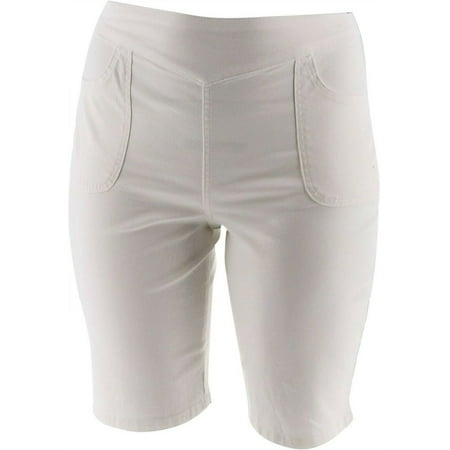 Denim & Co How Timeless Bermuda Shorts Pockets White 2X NEW A251423 ...