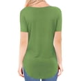thumbnail image 5 of Camisetas de algodón de manga corta informales de verano para mujer, camisetas con cuello en V y tallas grandes, 5 of 5