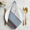 thumbnail image 2 of Blue Brown Stripes Cloth Napkins, Abstract Geometric Spring Flowers Country Washable and Reusable Dinner Napkins Set of 6, Table Napkin for Kitchen Party Birthday Wedding Hotel Housewarming 20"x20", 2 of 9