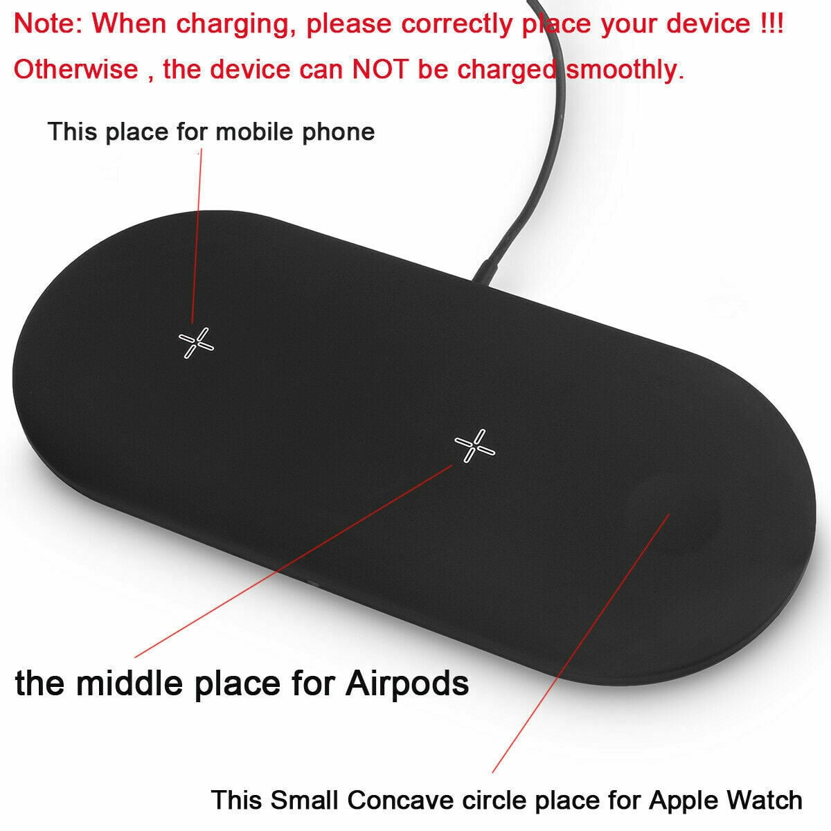 3 in1 Wireless Charger for Apple Watch Fast Charger Stand (White)