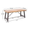 thumbnail image 5 of GDF Studio Rosario Outdoor Modern Industrial Acacia Wood Dining Table, Teak and Rustic Metal, 5 of 10