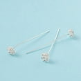 thumbnail image 3 of 10pcs Brass Micro Pave Clear Cubic Zirconia Flower Head Pins Silver 55mm Pin: 21 Gauge(0.7mm), 3 of 5
