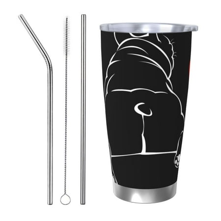 

Tideii Animal Bulldog for 20OZ Car Cup Stainless Steel Cold and Hot Cup with Lid Suitable for Outdoor and Home Unisex-Straw Three-piece Set