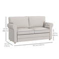 thumbnail image 3 of HOMCOM 59" Loveseat Sofa for Bedroom, 2-Seater Couch, Light Grey, 3 of 10