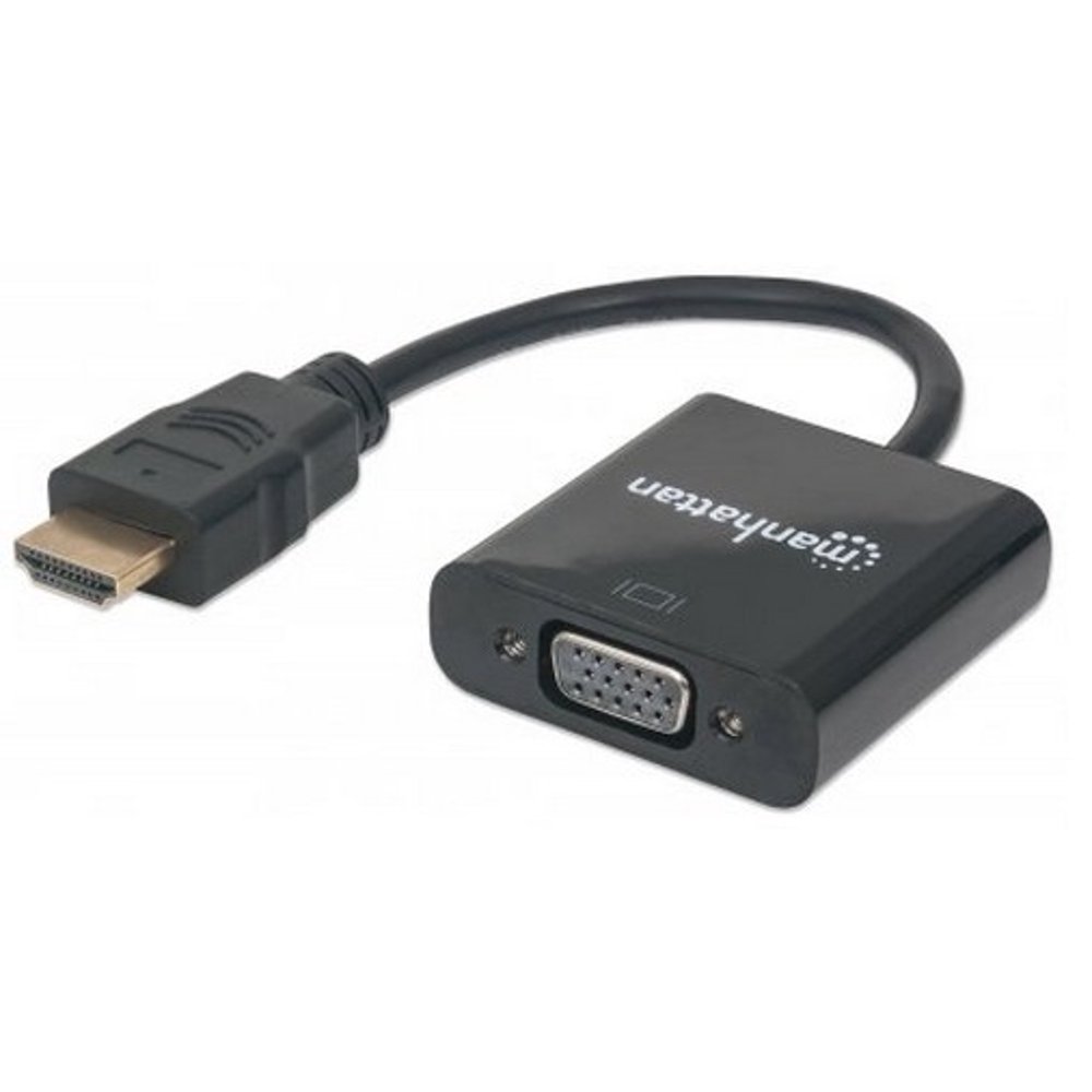 Manhattan 151467 HDMI to VGA Converter HDMI Male to VGA Female, Optional USB MicroB Power Port
